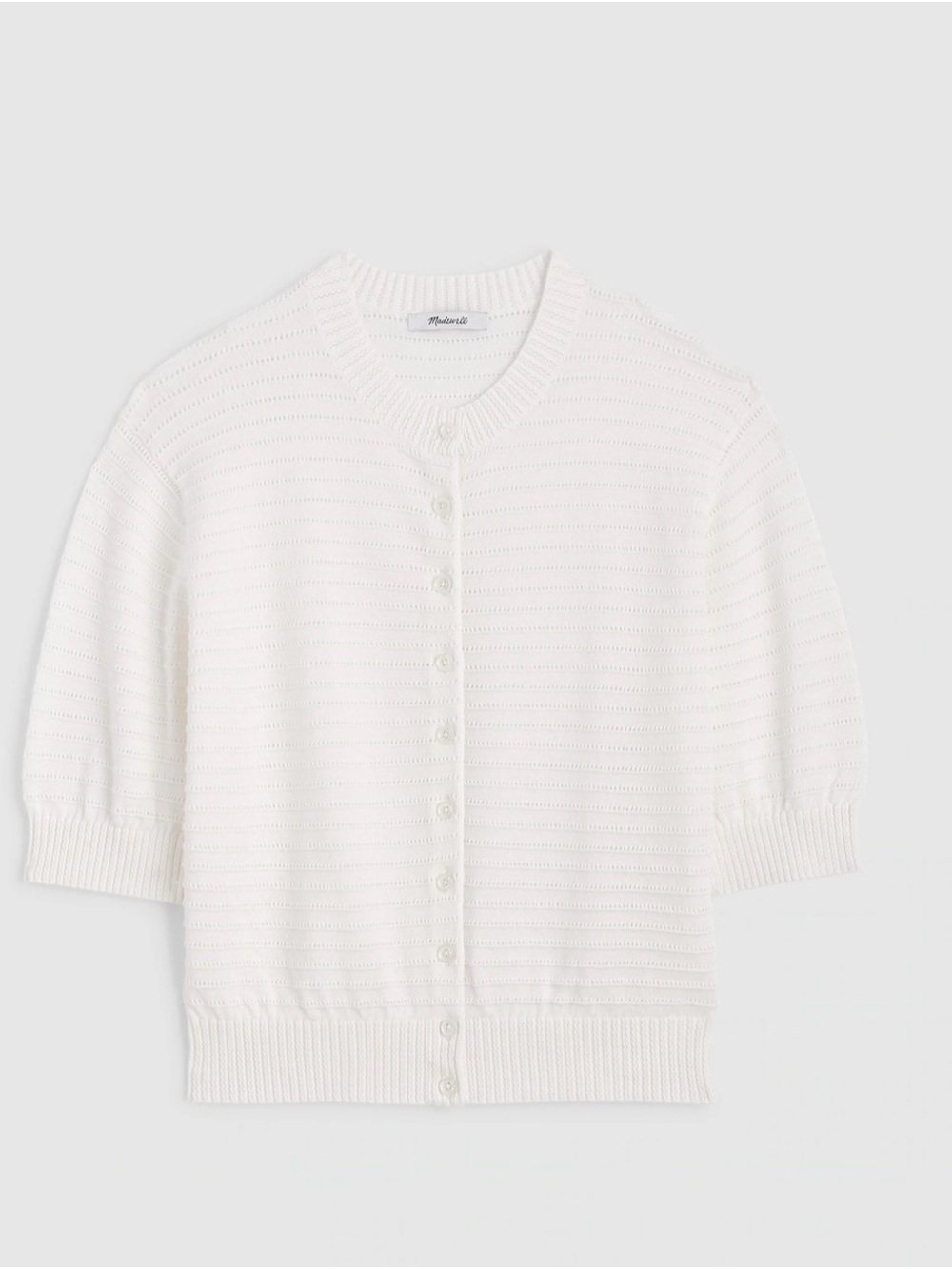 Madewell Textured Short-Sleeve Cardigan Lighthouse Cotton XL NWT SU26